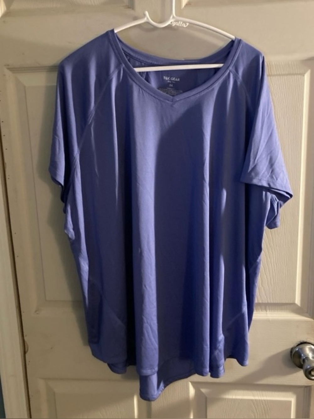 Tek Gear Women's V-Neck Short Sleeve Tee in Periwinkle Size 3XL